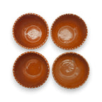 Set of 4 Handmade Brown & White Talavera Bowls | Artisan Dinnerware