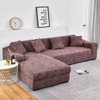 Sofa Cover Geometric Couch Cover Elastic Sofa Cover for Living Room Pets Corner L Shaped Chaise Longue Sofa Slipcover Shaped Sofa Slipcovers with Elastic Bottom, Jacquard Chaise Lounge Set for Living Room