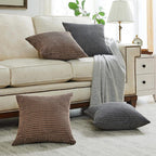 Soft Polyester Cushion Cover Corn Striped Pillow Cozy Throw Pillow Covers Cases for Couch Bed Sofa Ultra Soft Striped Cover Nordic Home Decor Throw Pillow Case Car Living Room Autumn Decoration