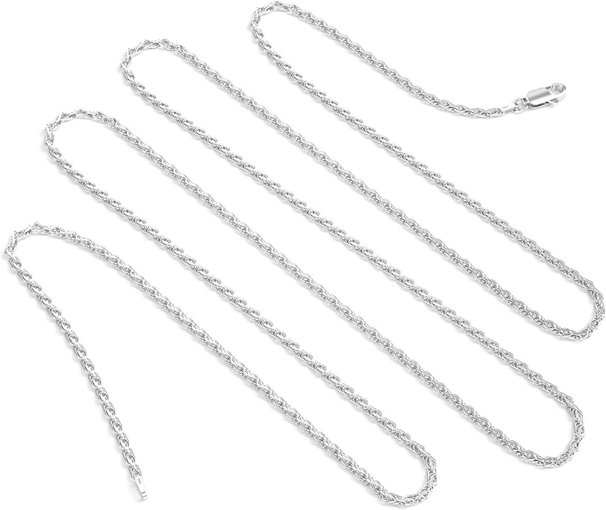 Sterling Silver Italian Rope Chain Necklace 18 Inch