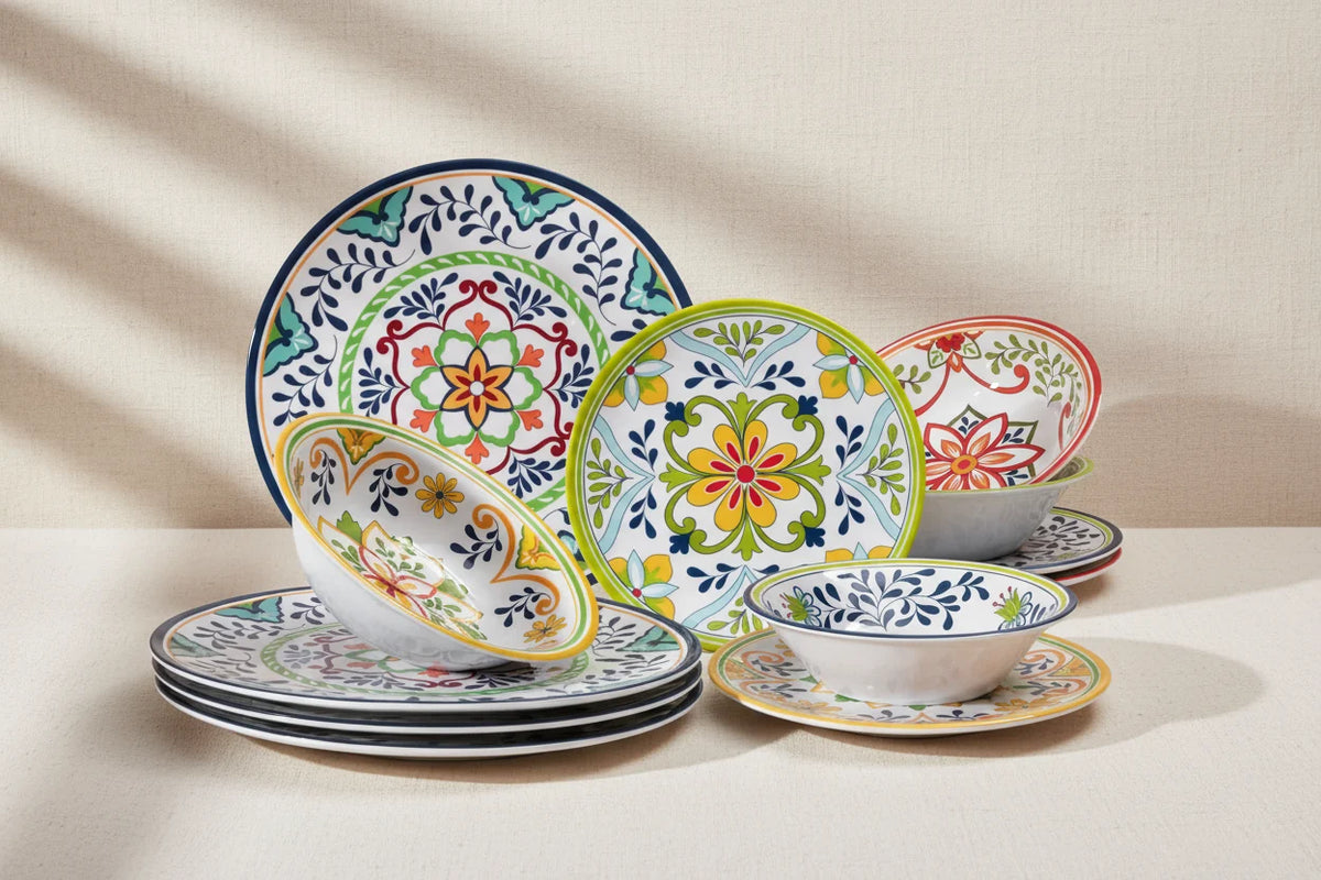 Talavera Melamine Dinnerware Set Service for 4