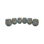 Handblown XL Stemless Wine Glass | Confetti Pebble Pattern
