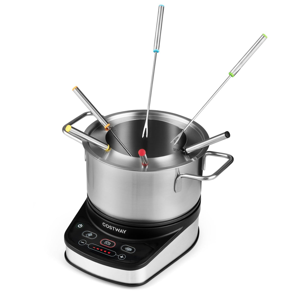 Electric Fondue Pot Set 3.2 QT with 6 Forks and Temperature Control DirectDeals