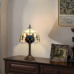 Tiffany Stained Glass Black Cat Table Lamp | Vintage Art Glass Desk Light