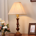 Handcrafted Wooden & Fabric Table Lamp | Classic Pull-Chain Bedside Desk Light