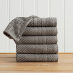 100% Cotton Checkered Jacquard Bath Towel Set - Giuliana Collection